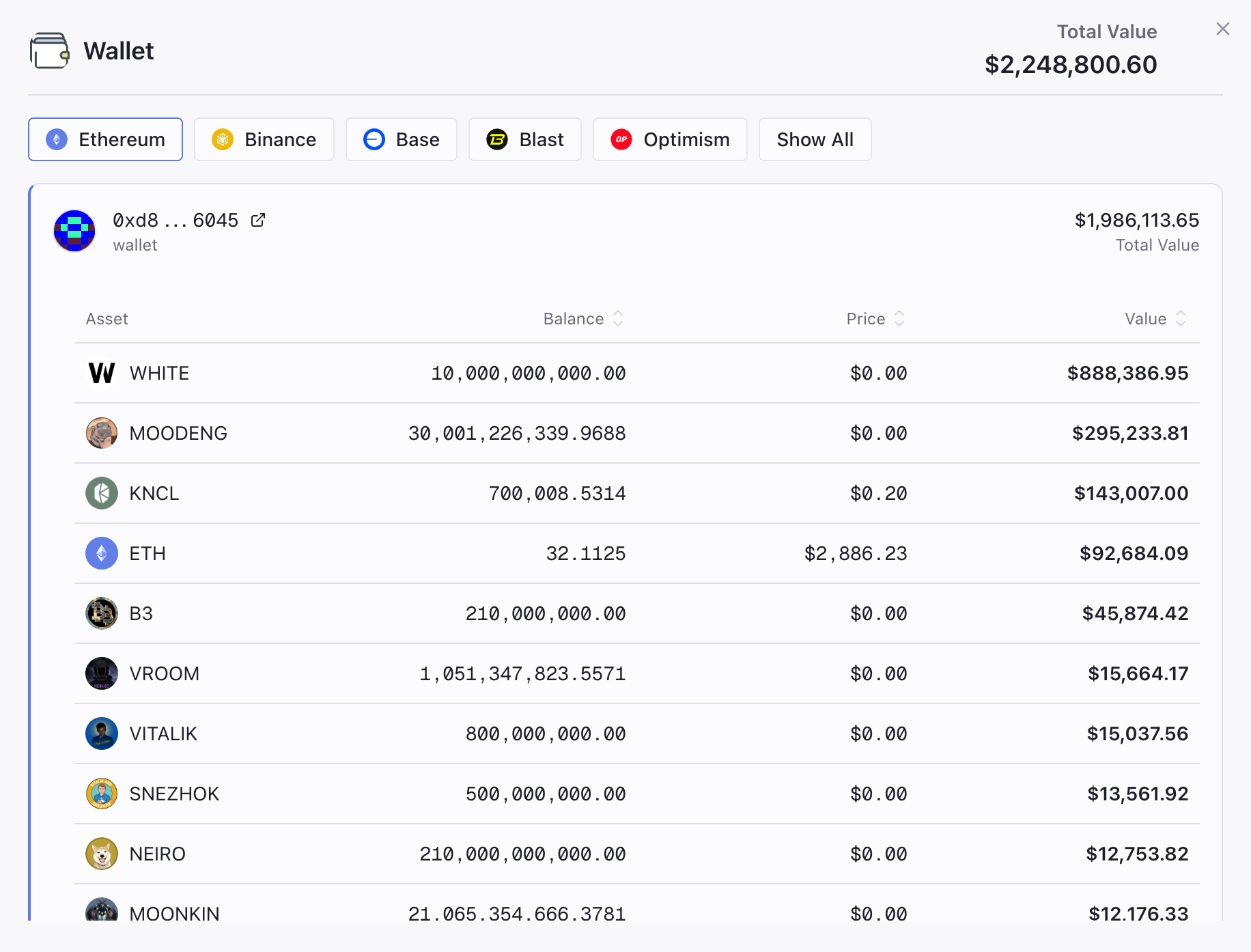 octav wallet holdings EOA block explorer