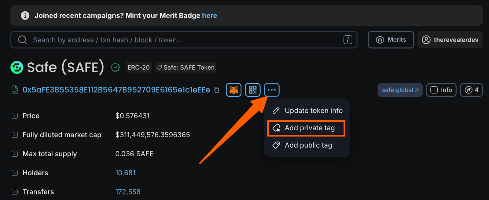 private tag block explorer prevent poison attack