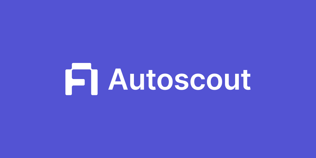 Autoscout logo on a purple background, featuring a stylized block explorer icon next to the word "Autoscout" in bold white text