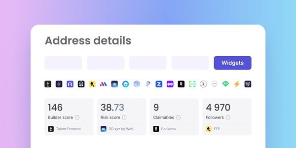Blockscout EOA address details page with the new widgets integration