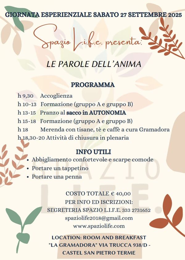 GIORNATA ESPERIENZIALE SABATO 27 SETTEMBRE 2025