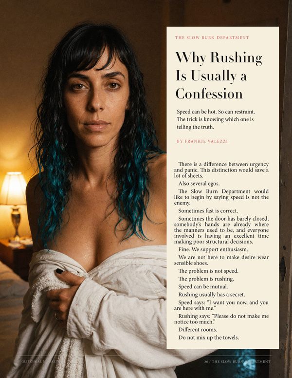 Why Rushing Is Usually a Confession
