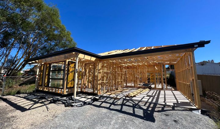 A house under construction.