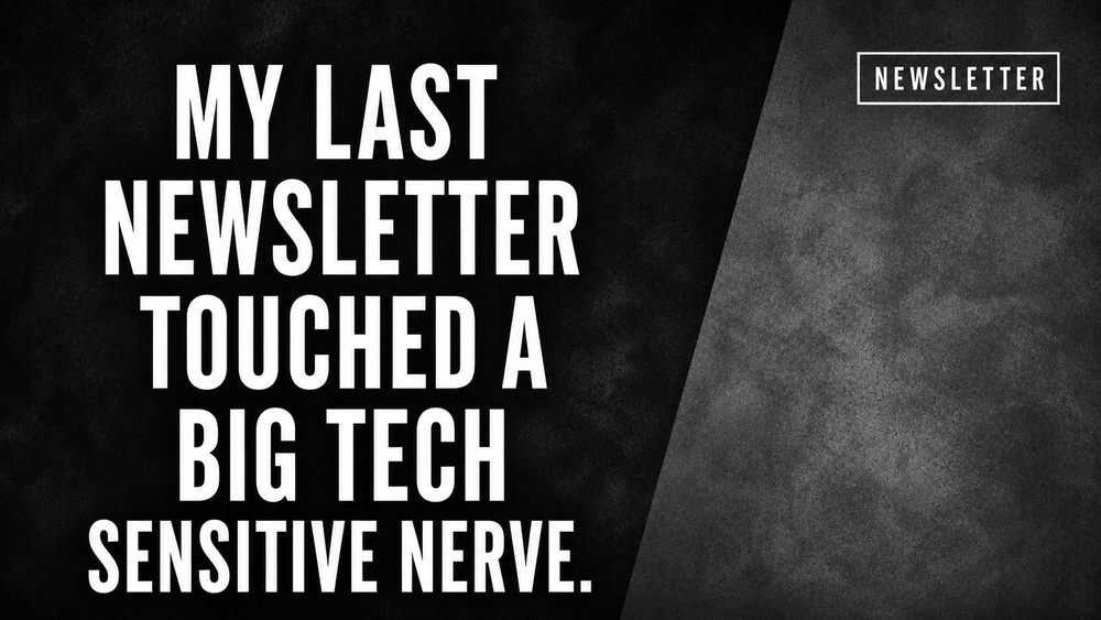 My last newsletter touched a Big Tech sensitive nerve.