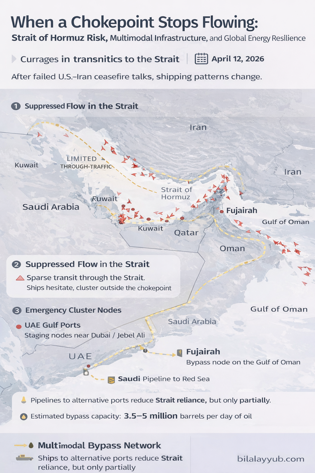 Hormuz Strait in a War Zone: Networked Infrastructure and Multimodal Resilience