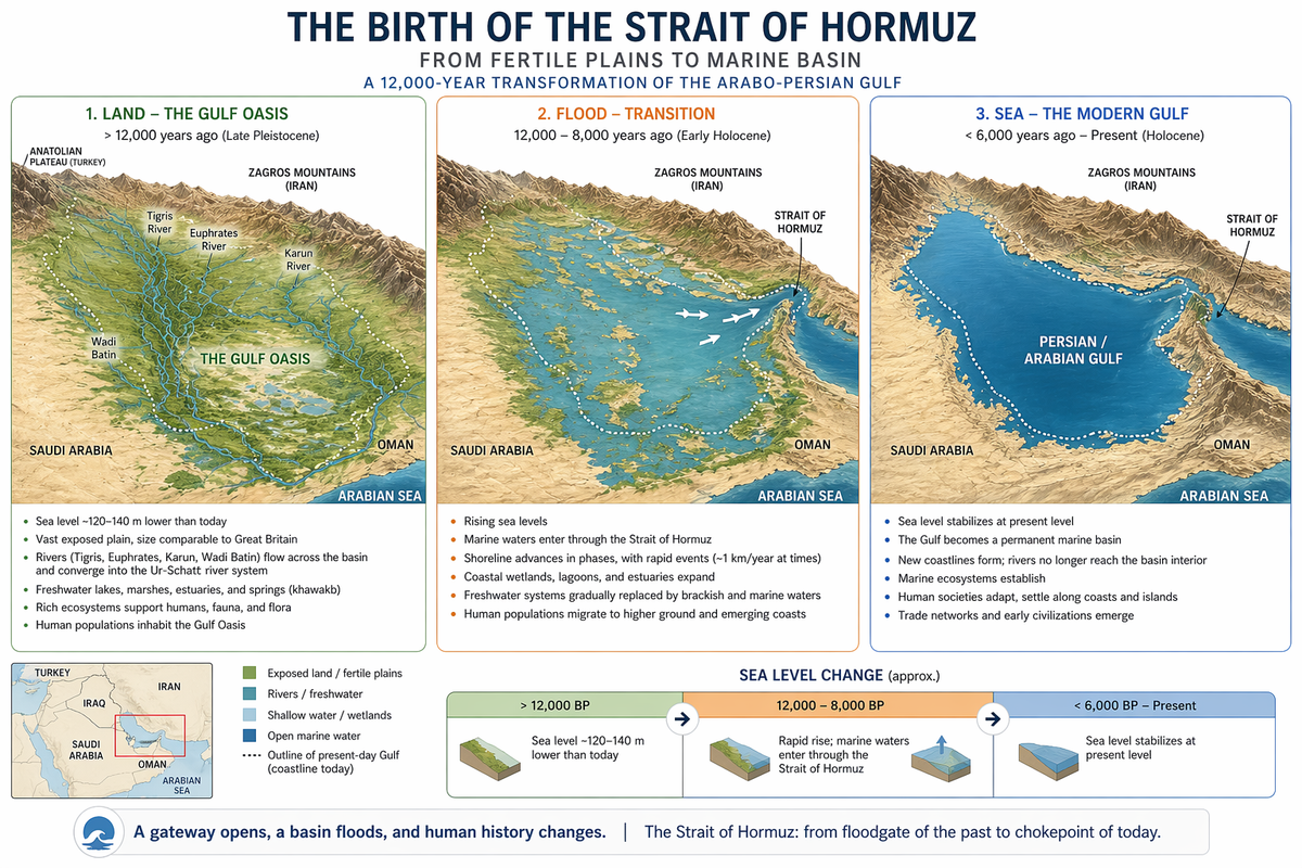 The Birth of the Strait of Hormuz: Transforming Fertile Plains to a Flooded Basin