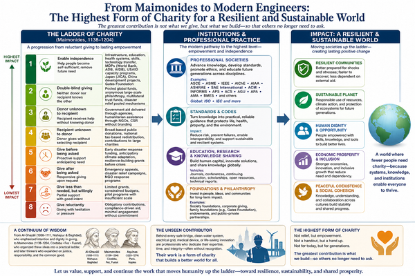 From Maimonides to Modern Engineers: The Highest Form of Charity for a Resilient and Sustainable World
