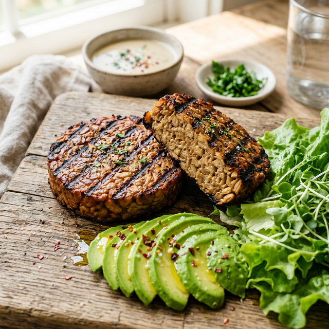 Grilled Tempeh Burgers: A Heart-Healthy Saturated Fat Swap