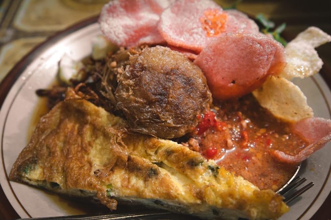 cooked food on white ceramic plate