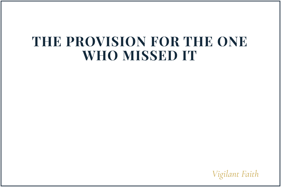 The Provision for the One Who Missed It
