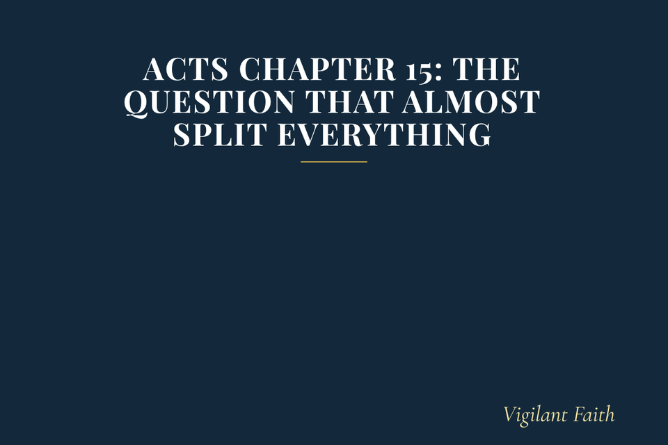Acts Chapter 15: The Question That Almost Split Everything