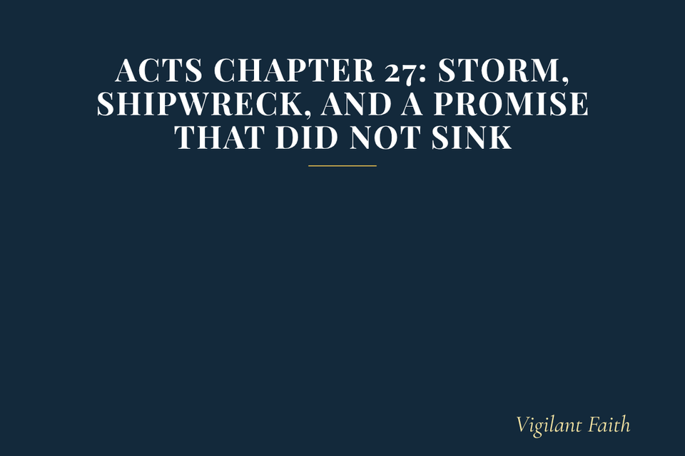 Acts Chapter 27: Storm, Shipwreck, and a Promise That Did Not Sink