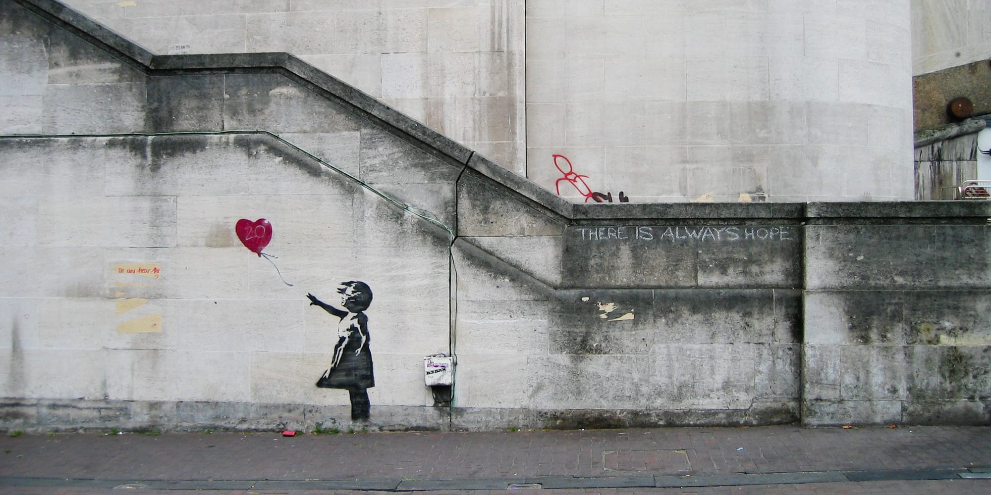 Banksy Girl with Balloon mural symbolizing non-attachment and manifestation through release