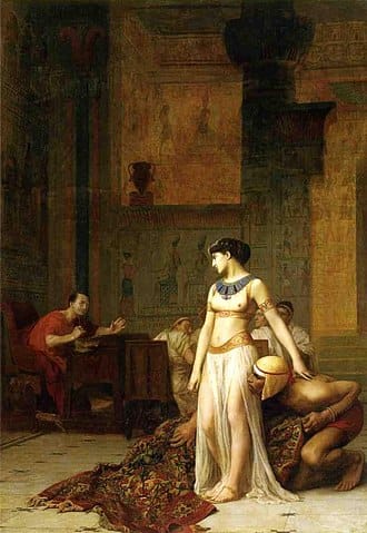 Painting of Cleopatra before Julius Caesar by Jean-Léon Gérôme symbolizing confidence, identity, and sovereign presence.