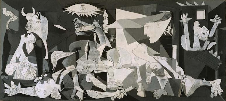 Guernica (1937) by Pablo Picasso, a monumental work where duende transforms collective suffering into enduring power