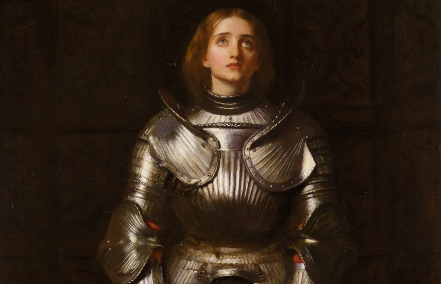 Joan of Arc depicted as a visionary maiden receiving divine guidance, symbolizing faith, courage, and the power of divine imagination.