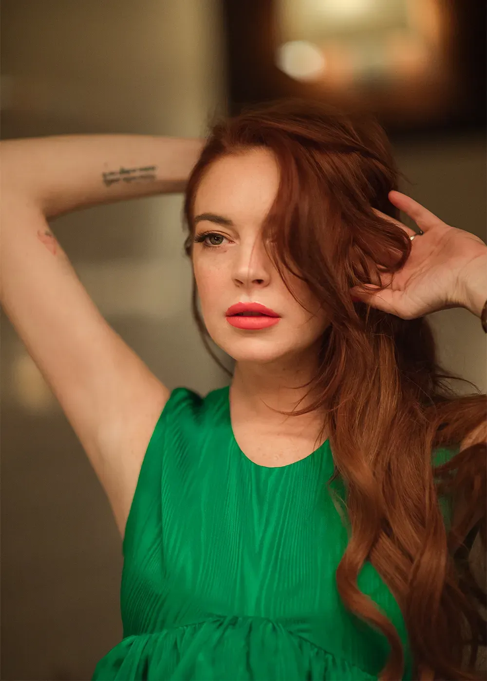 Lindsay Lohan during her personal reinvention, representing identity change and manifestation