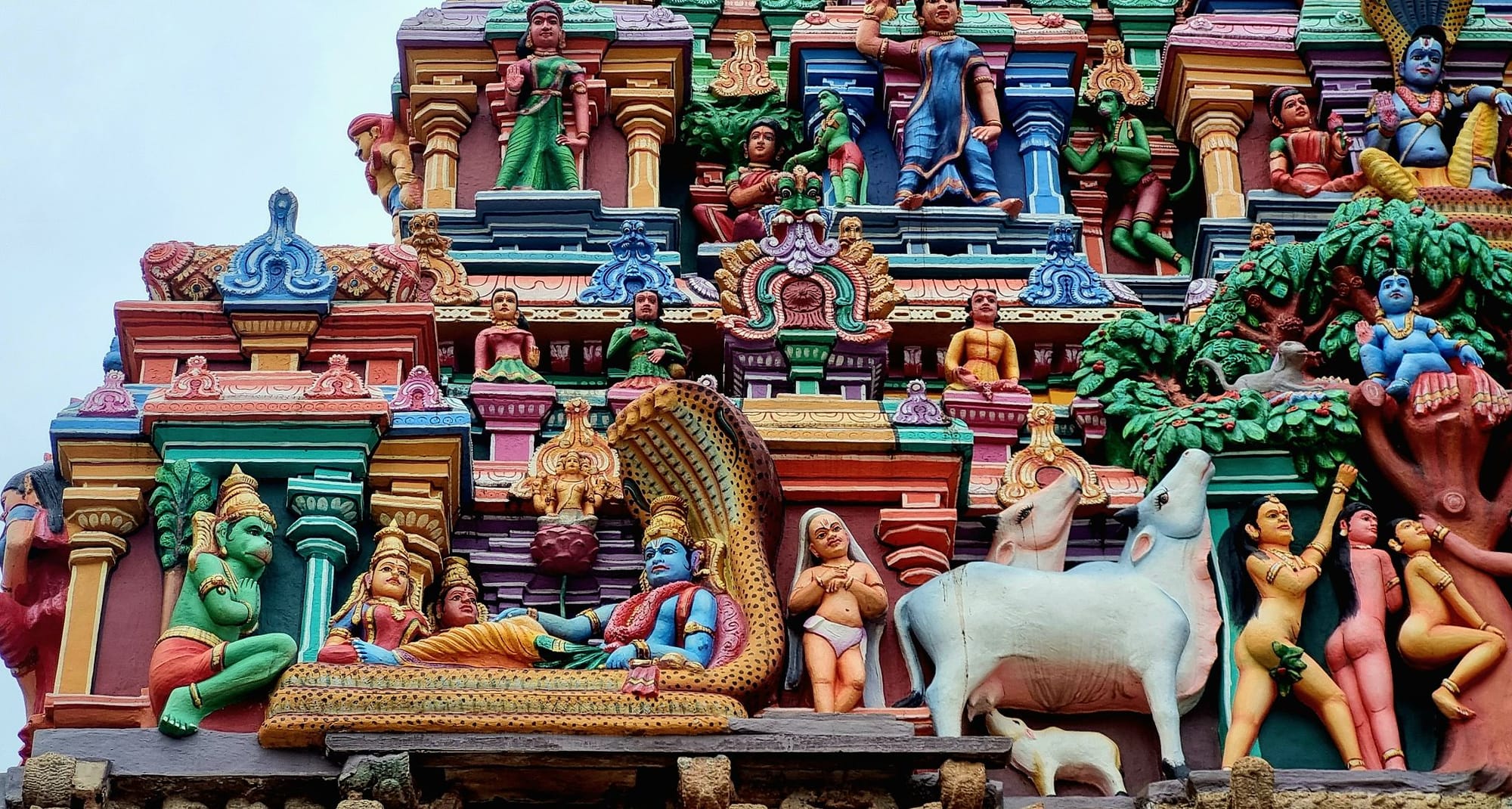 Padmavathi Temple gopuram at Tiruchanur, sacred shrine of Alamelu Lakshmi in South India