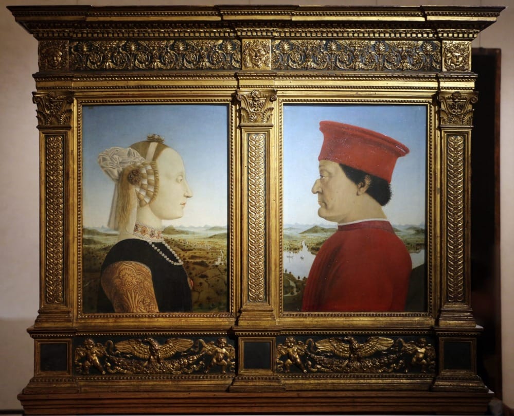 Portraits of Federico da Montefeltro and Battista Sforza by Piero della Francesca, showing identity as fixed position under pressure