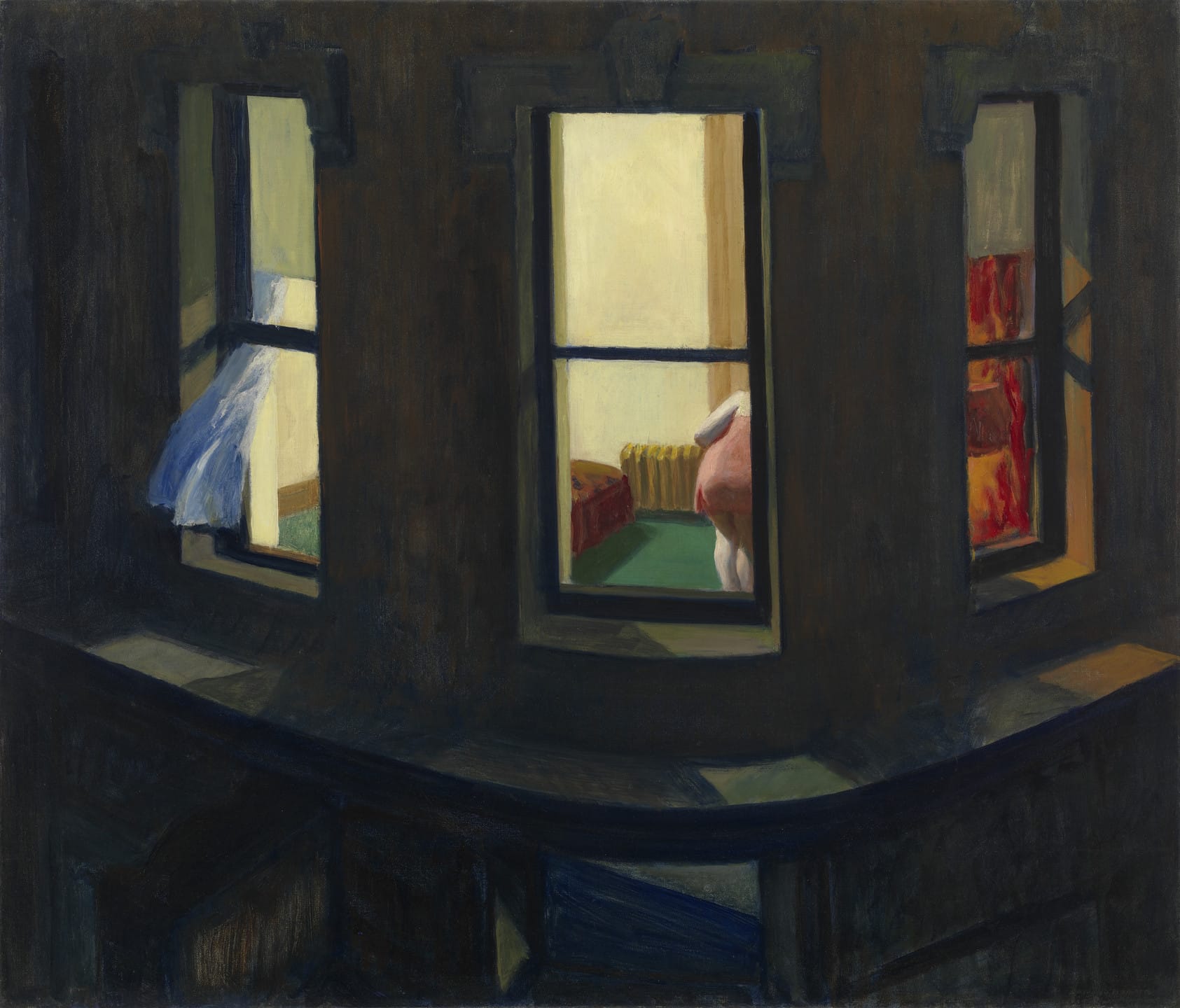 Edward Hopper Night Windows 1928 painting exploring subconscious visibility fear and psychological exposure through voyeuristic framing