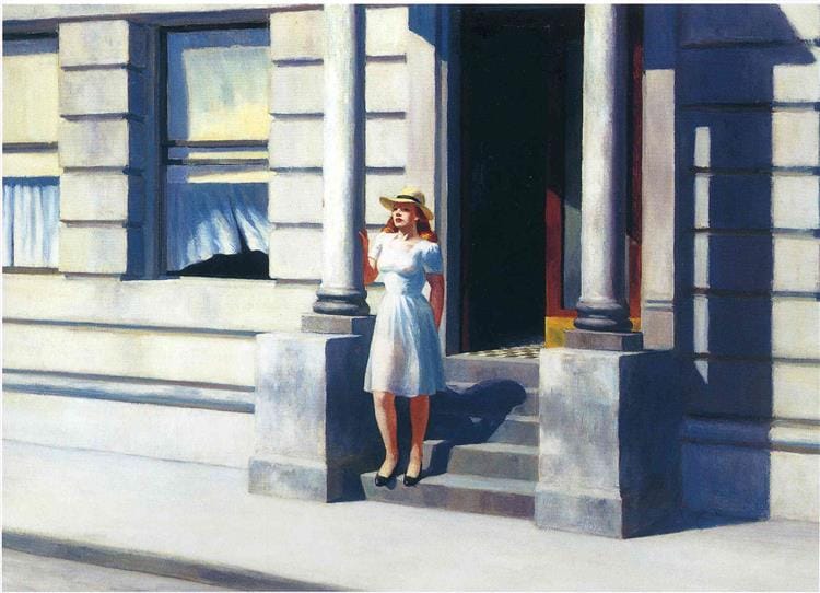 Edward Hopper Summertime 1943 painting depicting identity threshold tension and subconscious visibility in urban solitude