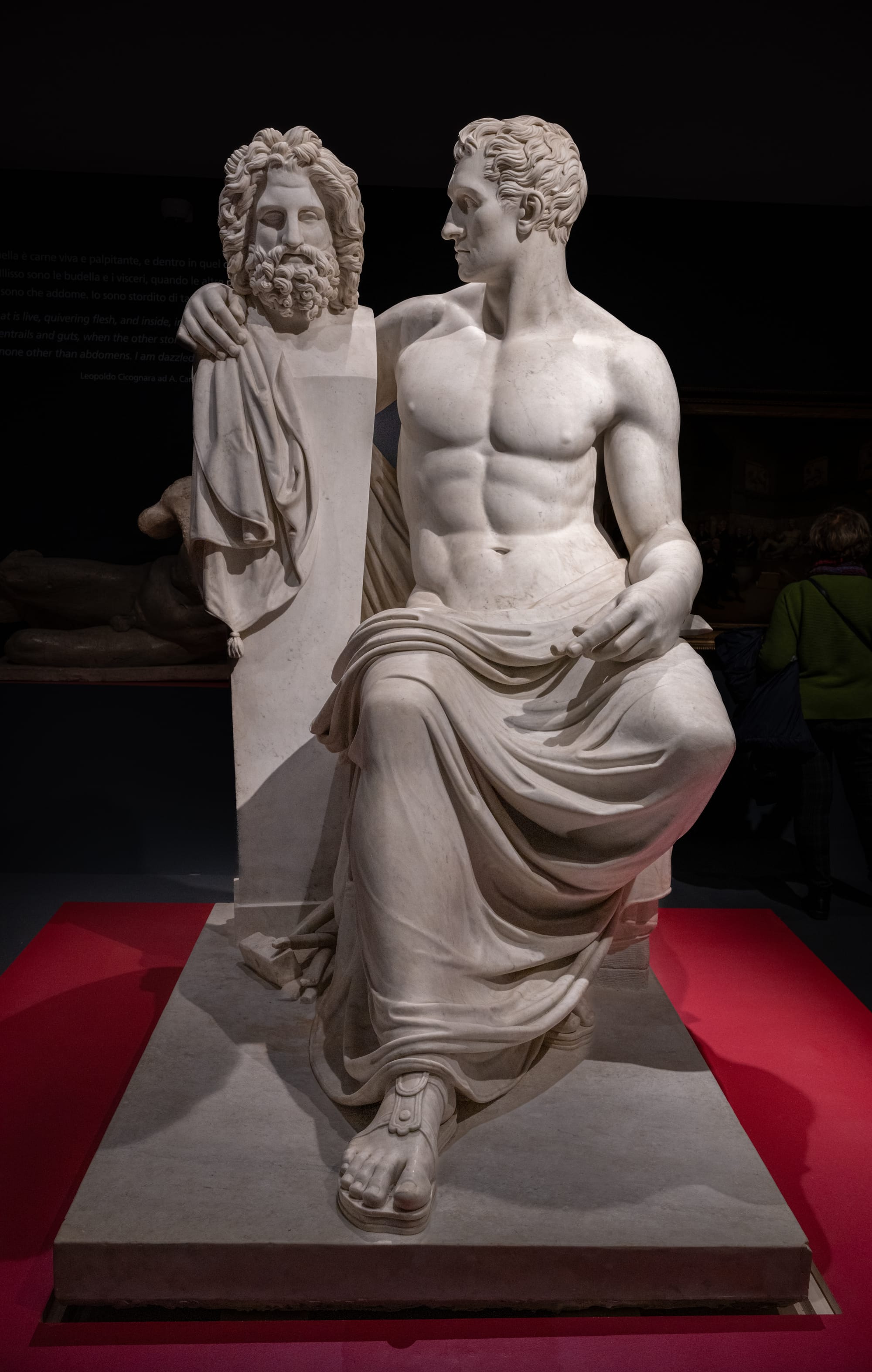 Giovanni Ceccarini Antonio Canova embracing Jupiter herm sculpture 1818 1822 neoclassical embodiment identity mastery