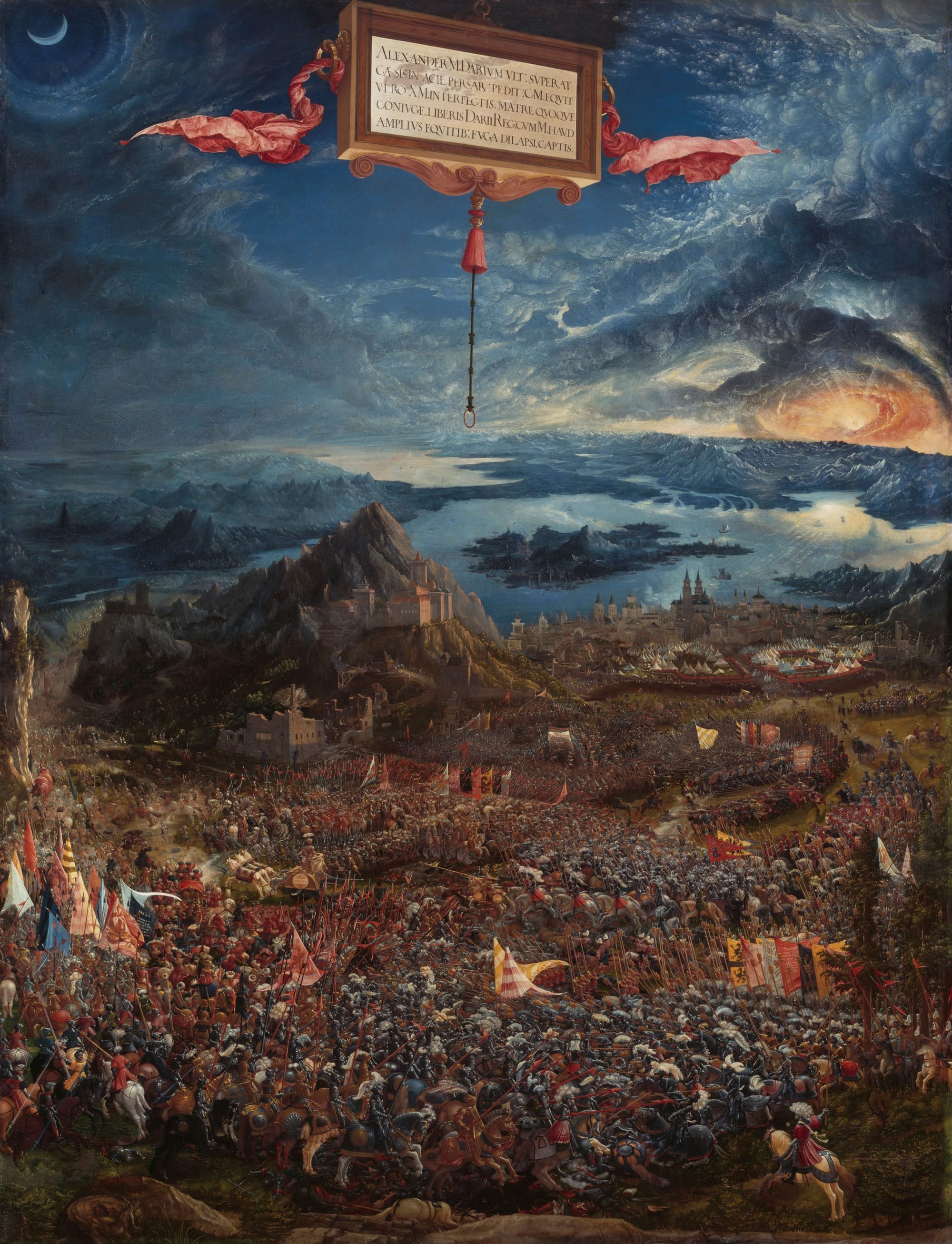 Albrecht Altdorfer Battle of Alexander at Issus painting symbolizing large-scale convergence of parallel identity timelines
