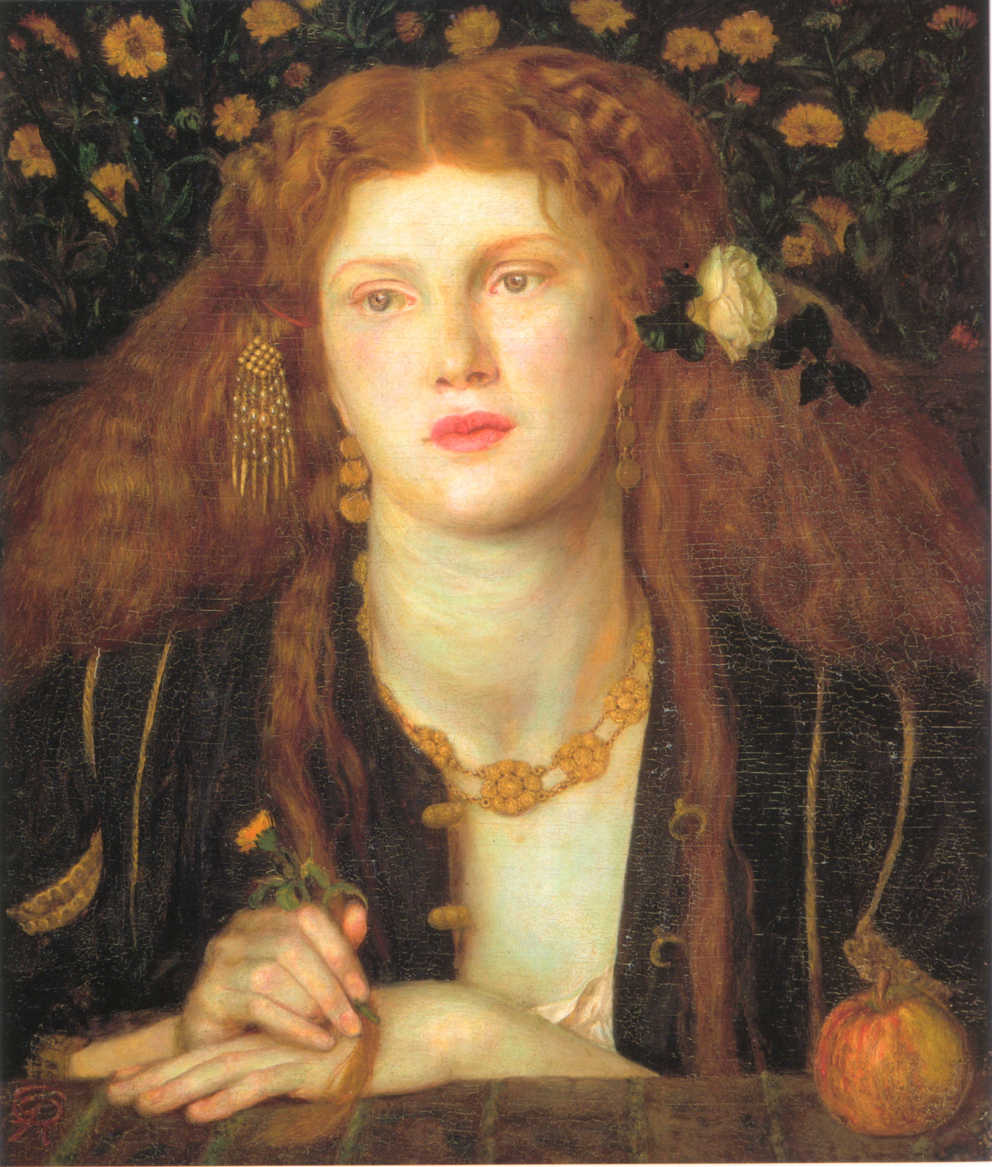 Bocca Baciata (1859) by Dante Gabriel Rossetti — Pre-Raphaelite portrayal of romantic projection, sensual identity, and subconscious love pattern imprinting