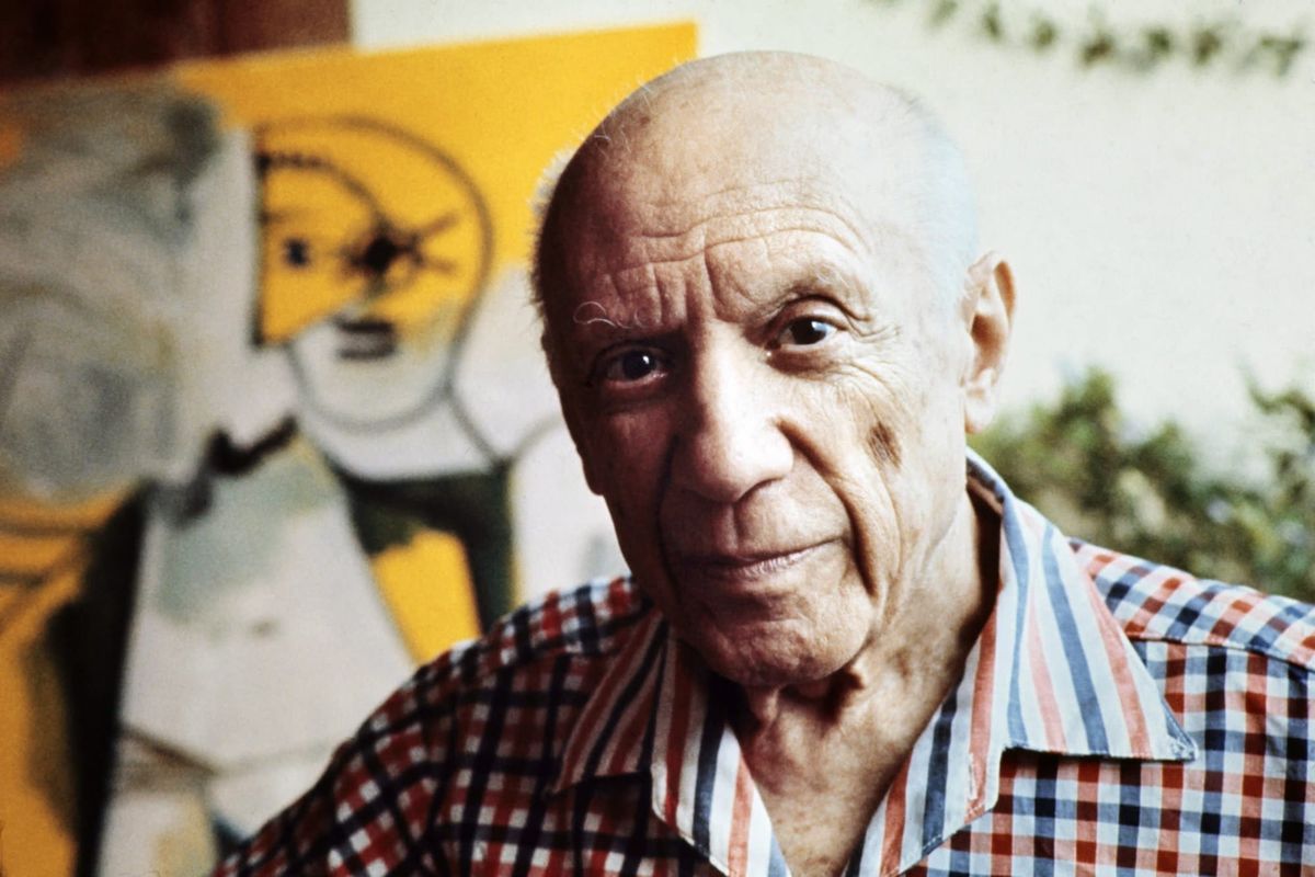 Pablo Picasso in his studio, embodying lifelong creative devotion, identity, and artistic presence