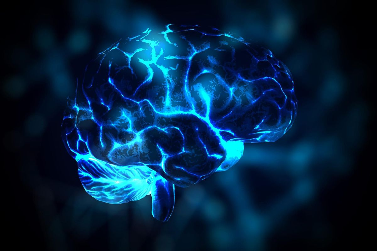 Visualization brain neural pathways showing mental rehearsal and neuroscience of visualization