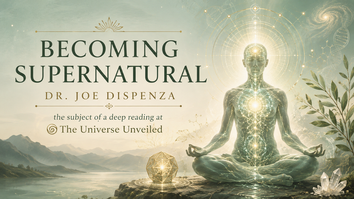 Cover of Becoming Supernatural by Dr. Joe Dispenza, the subject of a deep reading at The Universe Unveiled