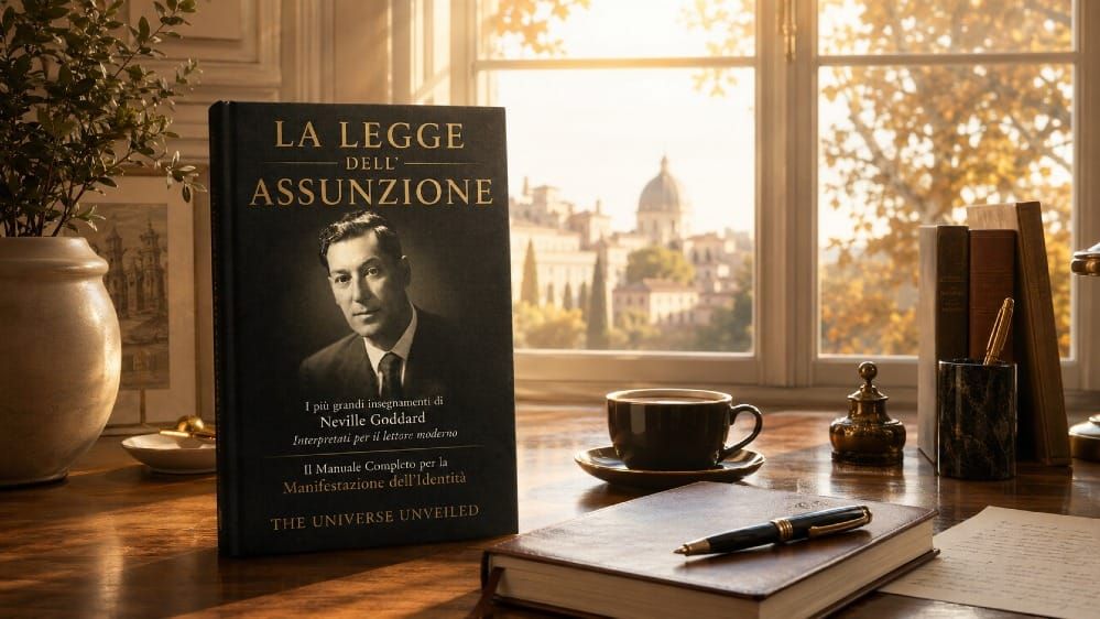 Scrivania ordinata davanti a una finestra nella luce di settembre — il rientro vissuto come cambio di stato interiore secondo la Legge dell'Assunzione di Neville Goddard