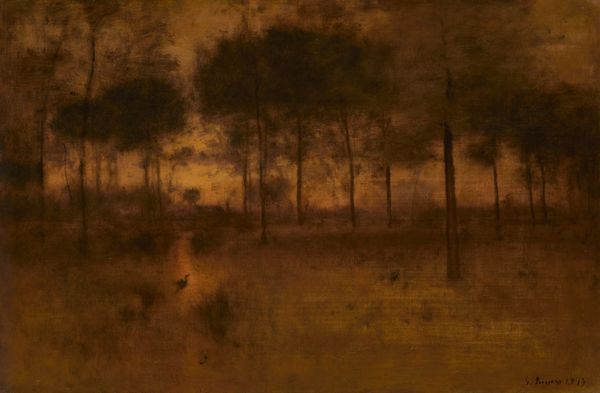 The Home of the Heron by George Inness 1893 tonalism landscape painting representing identity perception and subconscious awareness