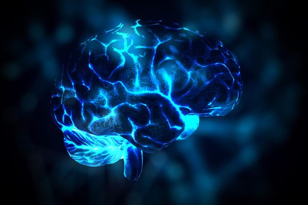 Visualization brain neural pathways showing mental rehearsal and neuroscience of visualization