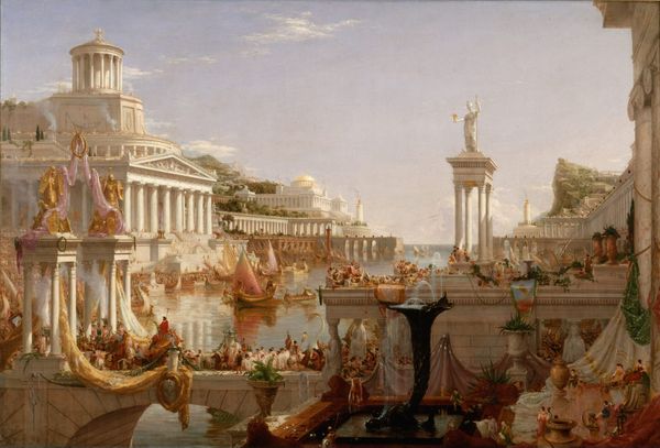 Thomas Cole The Course of Empire Consummation of Empire neoclassical city architecture civilization peak painting symbolizing expansion and manifestation
