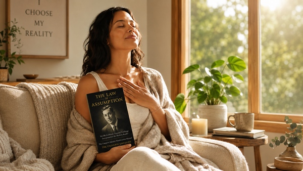 Person resting peacefully in soft natural light with a hand on the chest — manifesting health through Neville Goddard's Law of Assumption and a new self-concept