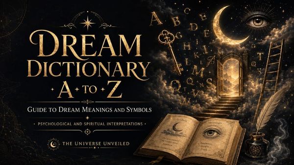 Dream dictionary A to Z guide to dream meanings and symbols with psychological and spiritual interpretations from The Universe Unveiled