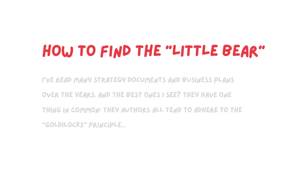 What Goldilocks taught me about writing strategy plans