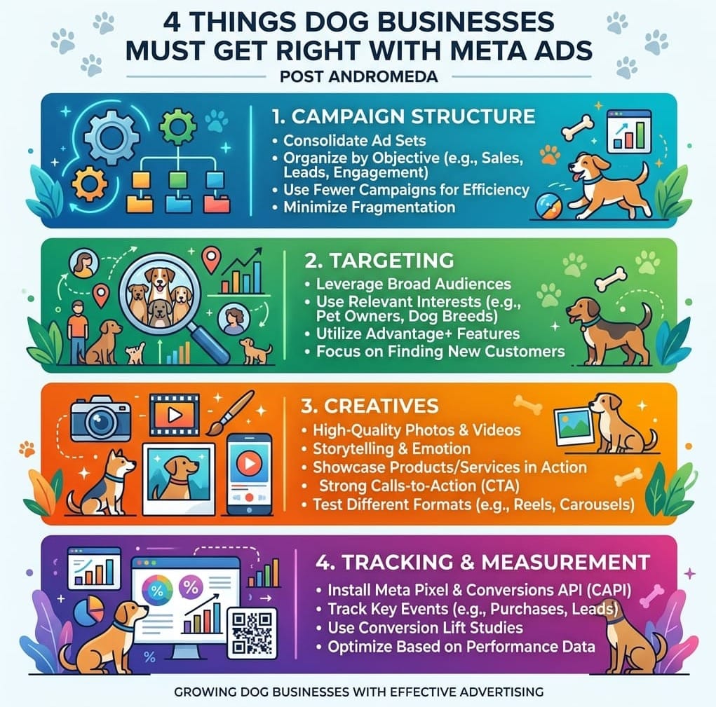 4 things dog businesses must get right with Meta Ads Post Andromeda
