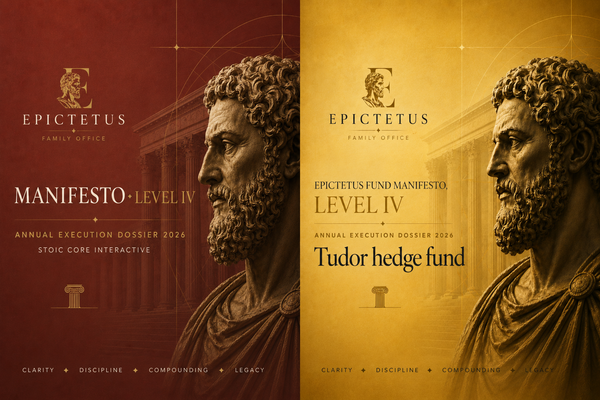 MANIFESTO · LEVEL IV ANNUAL EXECUTION DOSSIER 2026 · STOIC CORE INTERACTIVE & Epictetus Fund Manifesto, Level IV ANNUAL EXECUTION DOSSIER 2026 · Tudor hedge fund