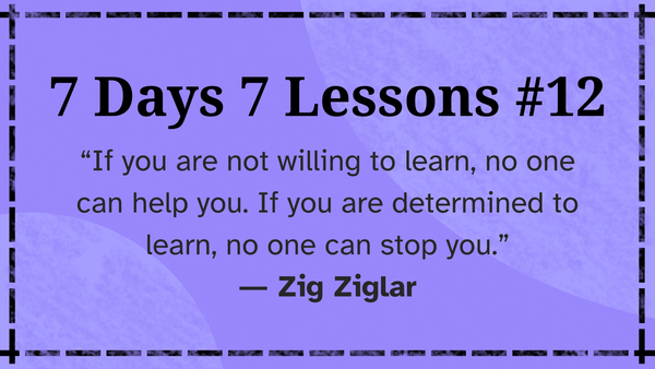 7 Days 7 Lessons #12 - Proverbs Edition