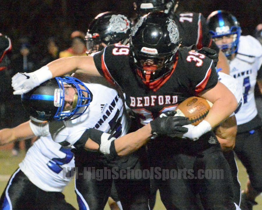 Bedford football plays near-perfect first half in win over Merrimack (video)