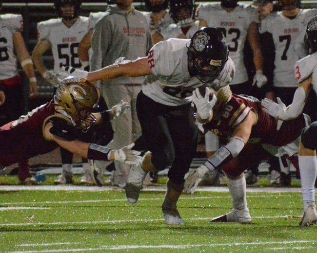 Bedford pulls away in 2nd half to beat Portsmouth-Oyster River in D1 football semis (video)