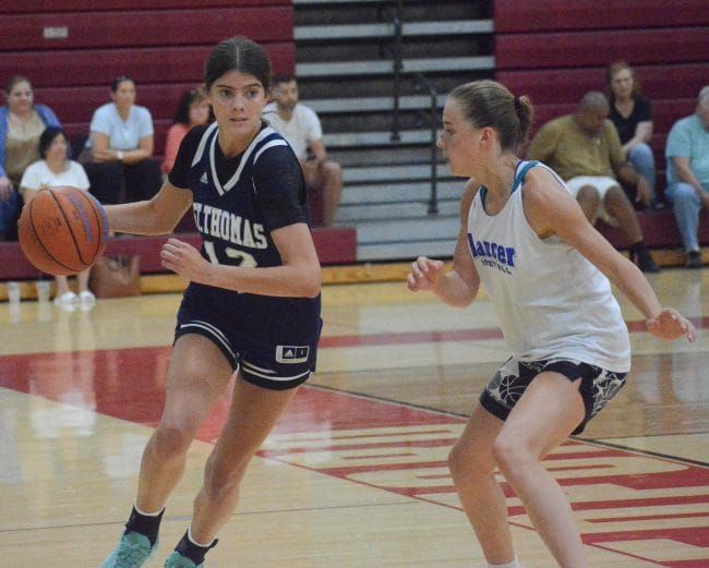 Girls basketball teams meet at Bedford for Battle For New England (video)