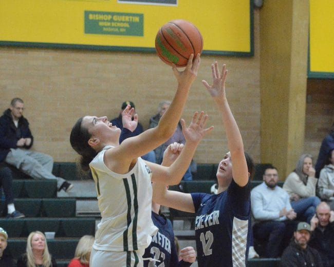 Three-point barrage helps Bishop Guertin girls basketball rally against Exeter (video)