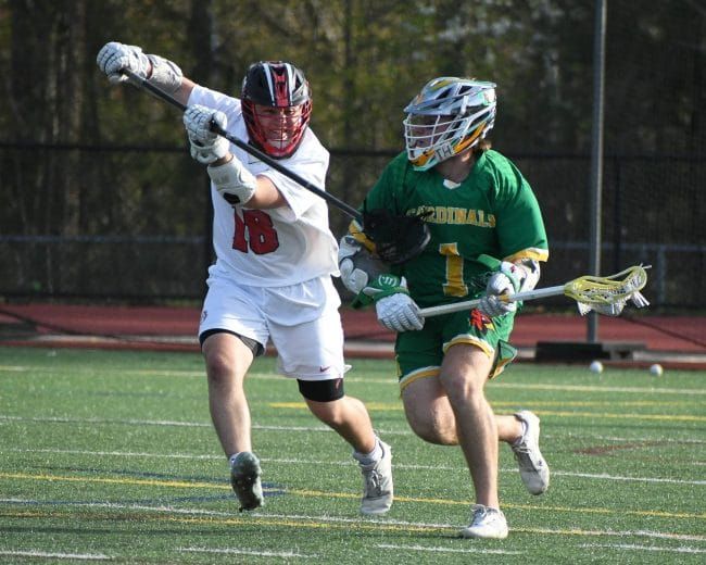 Second-quarter run helps Bishop Guertin boys lacrosse get past Bedford (video)