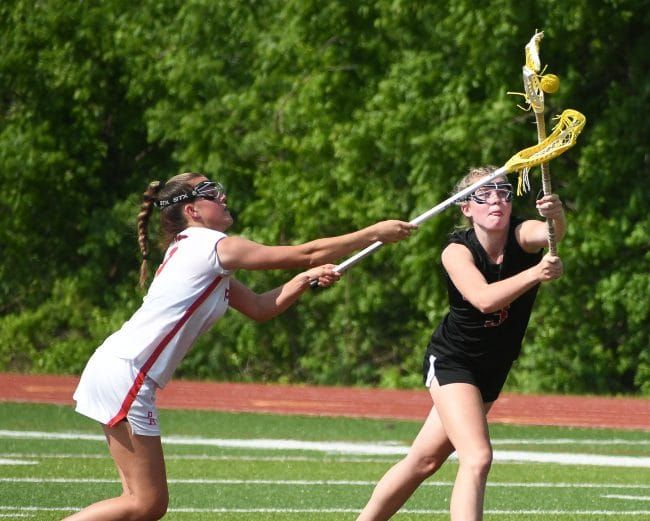 Pinkerton girls lacrosse goes with it to get playoff win over Bedford (video)