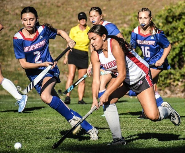 Bedford field hockey responds late to hand Londonderry a loss (video)