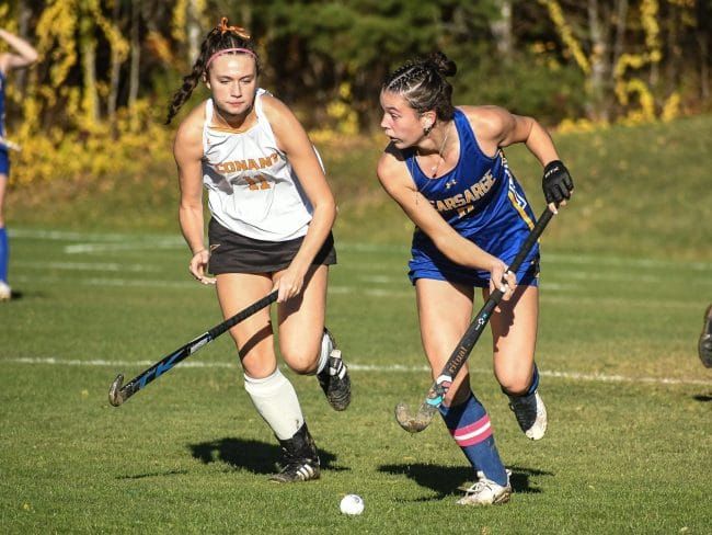 Kearsarge field hockey survives late charge by Conant to win D3 playoff game (video)