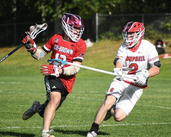 Coe-Brown boys lacrosse regroups late to get win over Campbell (video)